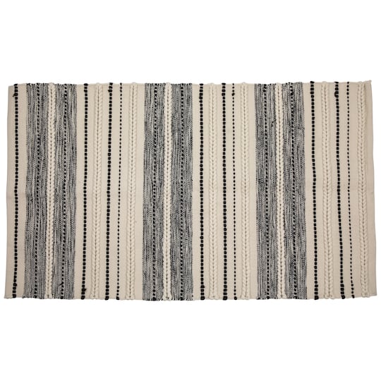 Cream & Black Handloom Woven Throw Rug, 3.5Ft x 2Ft By Northlight | 3.5ft x 2ft | Michaels®